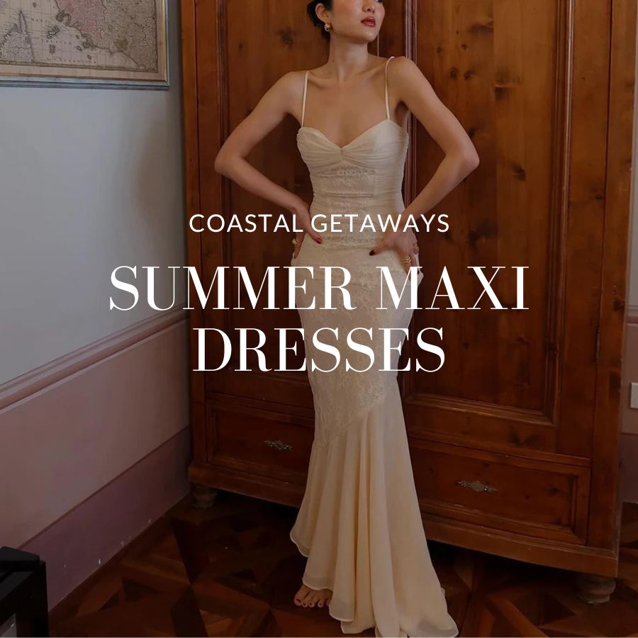 beige coastal escape dress Style Guide The high neckline brings