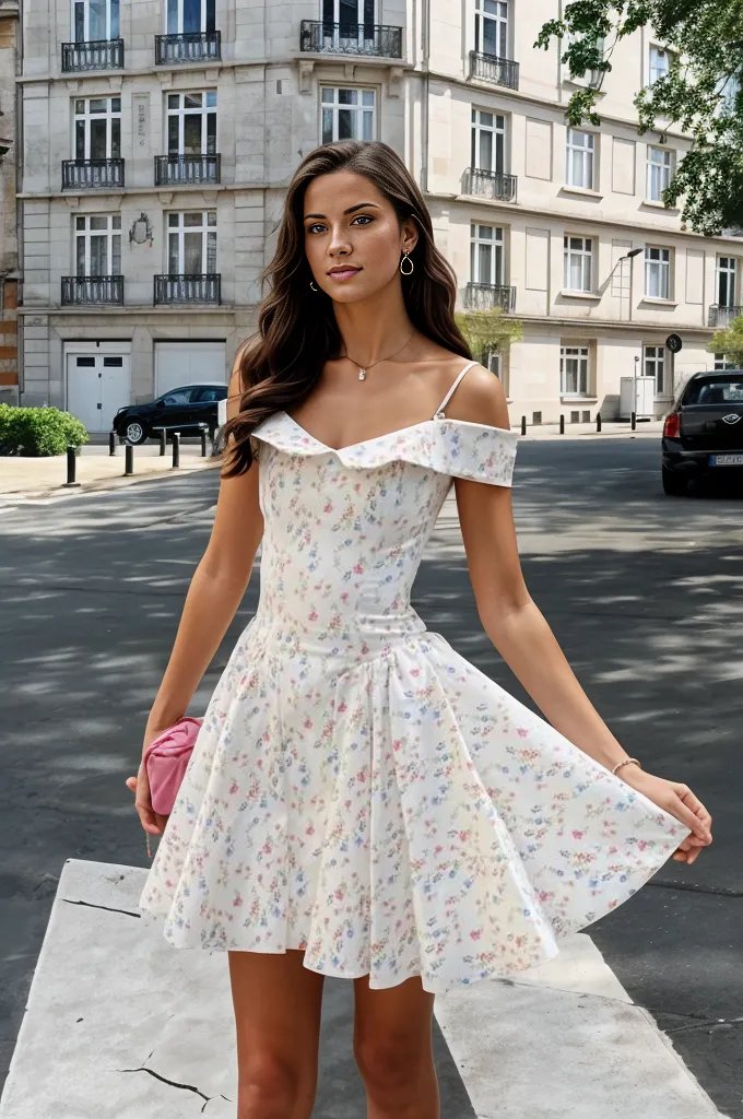 Woman wearing a figure flattering Allanah Bodycon Day Mini Dress - Pearl White BODYCON COLLECTION