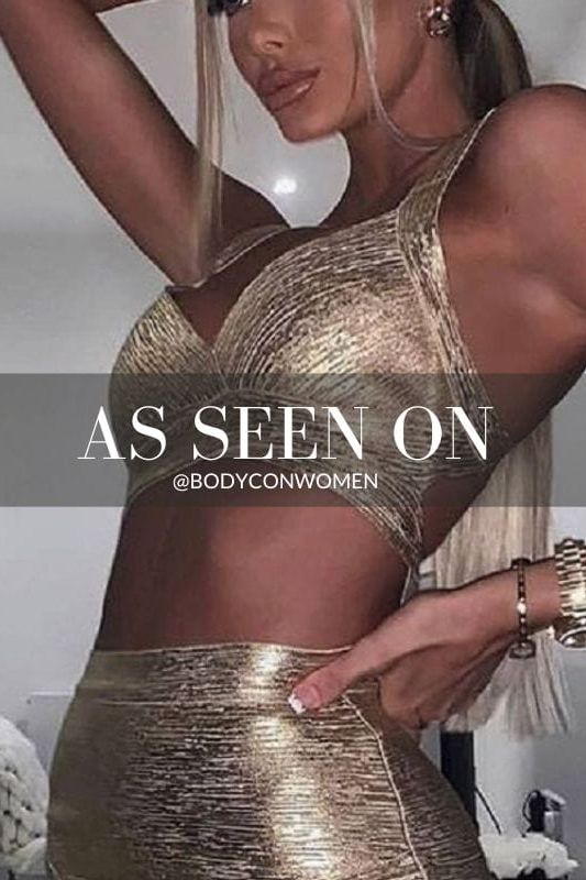 Woman wearing a figure flattering Ang Bandage Top and Mini Skirt Set - Sun Yellow BODYCON COLLECTION