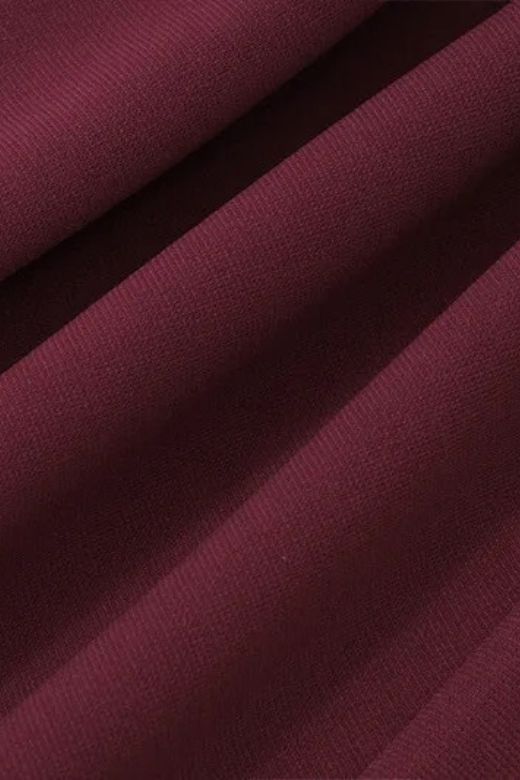 Woman wearing a figure flattering April Bodycon Mini Dress - Red Wine BODYCON COLLECTION