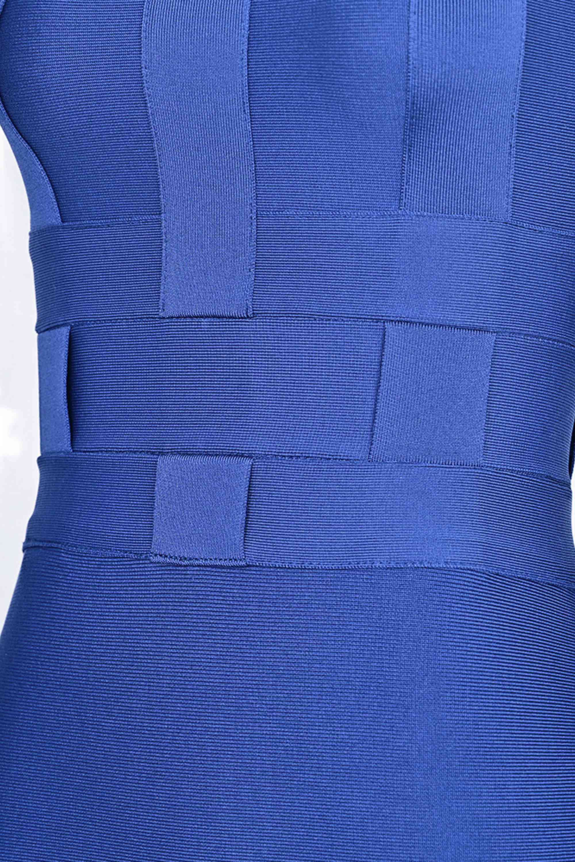 Woman wearing a figure flattering Aurora Bandage Dress - Navy Blue BODYCON COLLECTION Pty Ltd