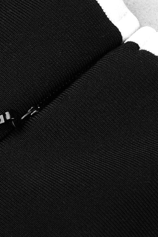 Woman wearing a figure flattering Dianne Bandage Maxi Dress - Classic Black BODYCON COLLECTION