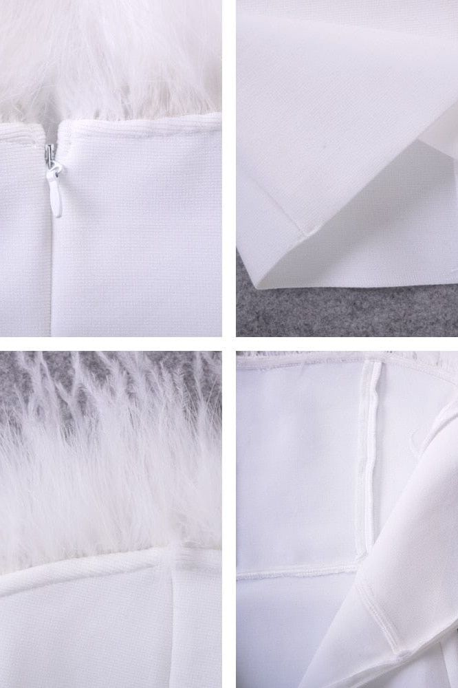 Woman wearing a figure flattering Erin Bandage Dress - Hot Pink BODYCON COLLECTION