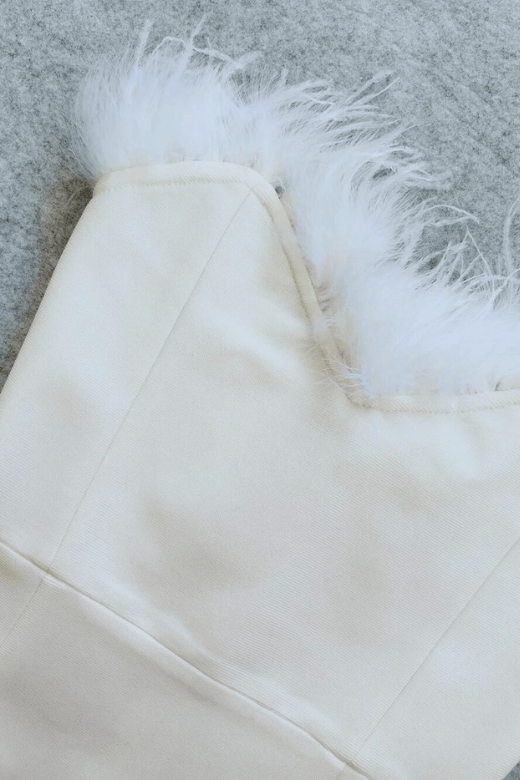 Woman wearing a figure flattering Erin Bodycon Maxi Dress - Pearl White BODYCON COLLECTION