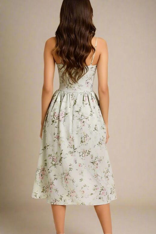 Woman wearing a figure flattering Everly Midi Dress - Mint Green BODYCON COLLECTION Pty Ltd