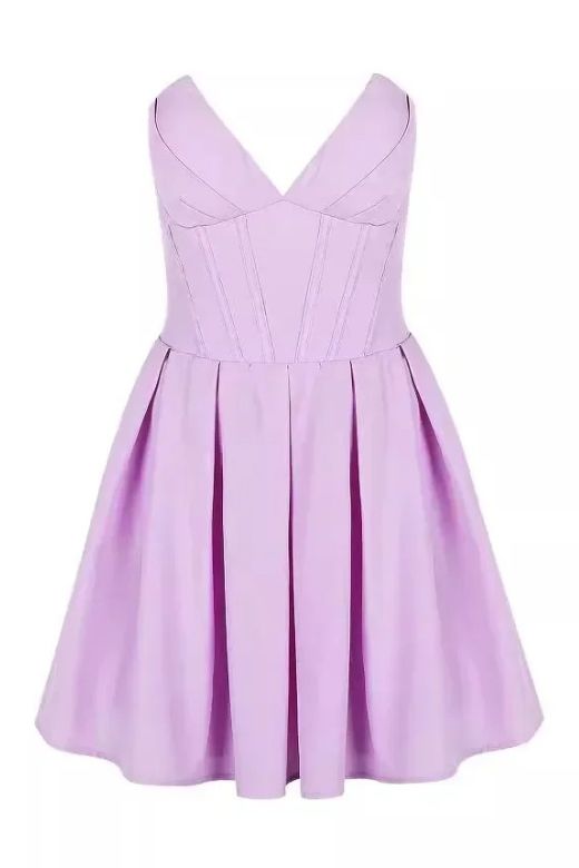 Woman wearing a figure flattering Gabbi Bodycon Mini Dress - Violet BODYCON COLLECTION