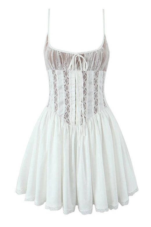 Woman wearing a figure flattering Hailee Bodycon Mini Dress - Pearl White BODYCON COLLECTION