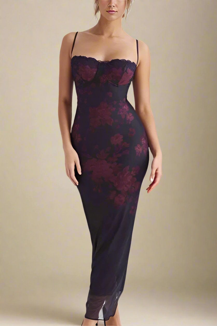 Woman wearing a figure flattering Harmony Bodycon Midi Dress - Classic Black BODYCON COLLECTION