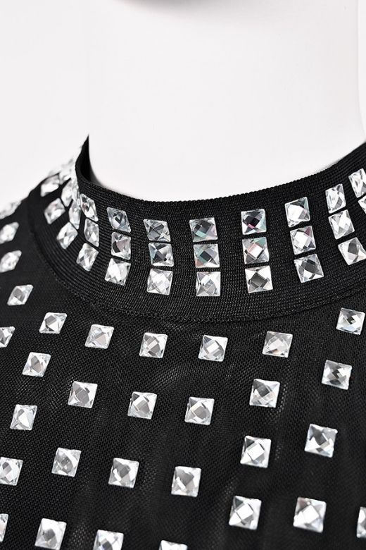 Woman wearing a figure flattering Hazel Bodycon Dress - Classic Black BODYCON COLLECTION Pty Ltd