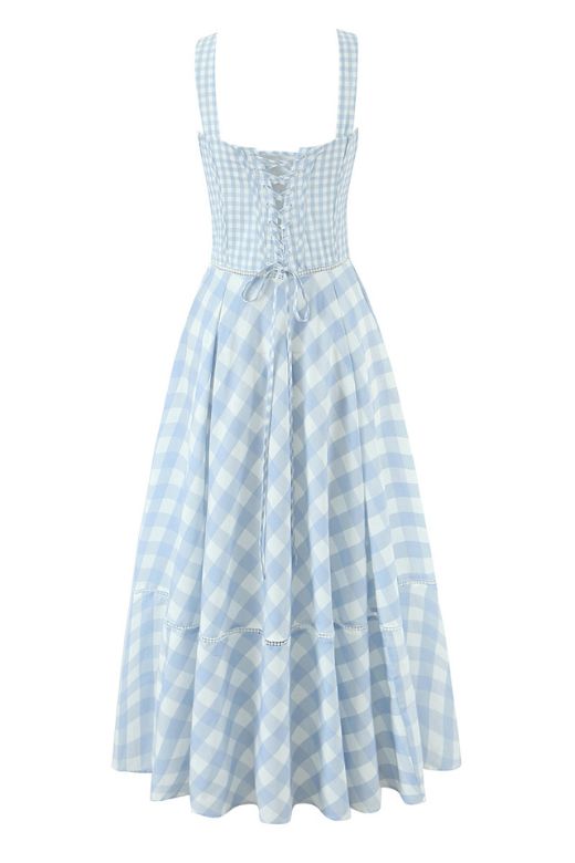 Woman wearing a figure flattering Holland Top and Midi Skirt Set - Sky Blue BODYCON COLLECTION Pty Ltd