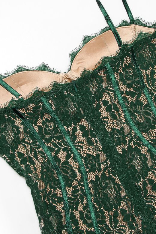 Woman wearing a figure flattering Honor Bodycon Midi Dress - Emerald Green BODYCON COLLECTION