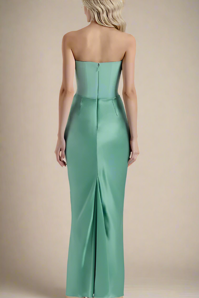Woman wearing a figure flattering Hope Bodycon Wrap Maxi Dress - Teal Green BODYCON COLLECTION