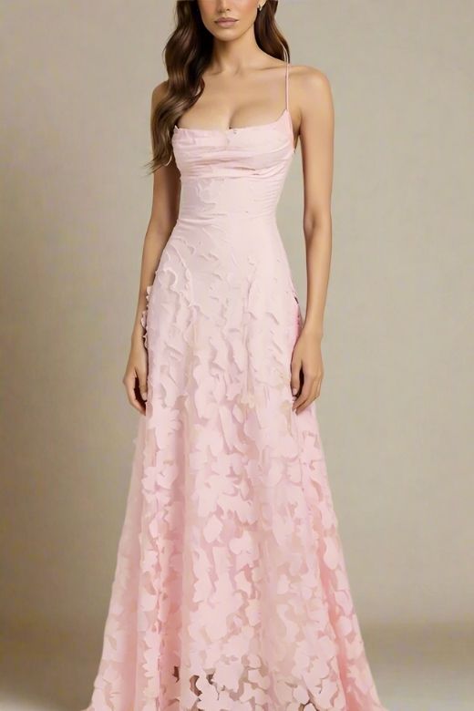 Woman wearing a figure flattering Ivy Bodycon Maxi Dress - Dusty Pink BODYCON COLLECTION