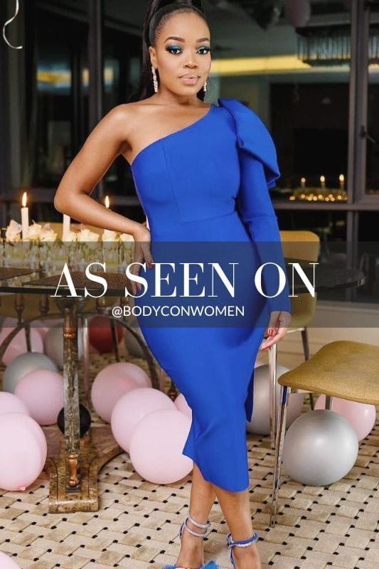 Woman wearing a figure flattering Lela Long Sleeve Bandage Midi Dress - Pearl White BODYCON COLLECTION