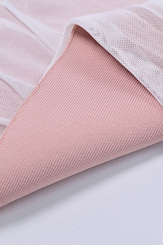 Woman wearing a figure flattering Marilyn Bodycon Wrap Midi Dress - Pearl White BODYCON COLLECTION