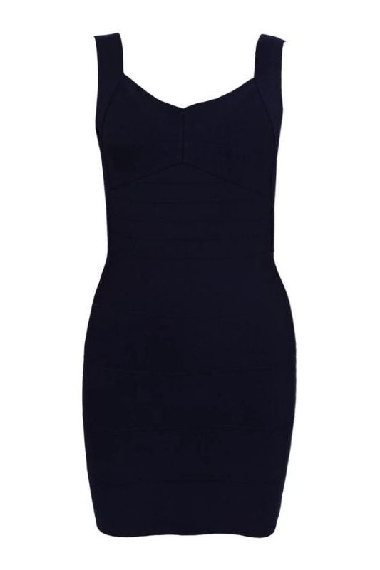 Woman wearing a figure flattering Maya Bandage Mini Dress - Classic Black BODYCON COLLECTION