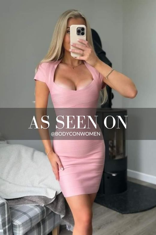 Woman wearing a figure flattering Miranda Bandage Mini Dress - Royal Blue Bodycon Collection