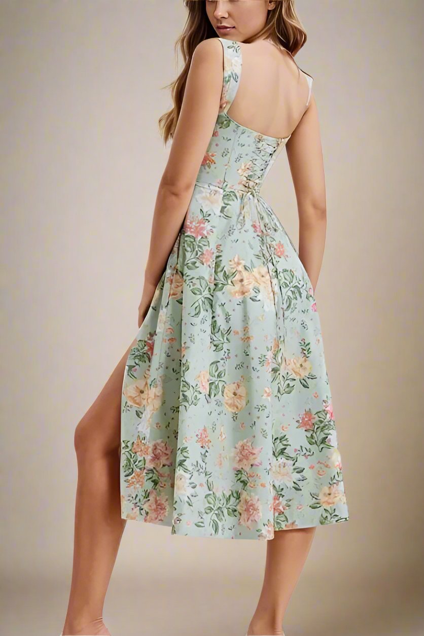 Woman wearing a figure flattering Monique Bodycon Dress - Mint Green BODYCON COLLECTION