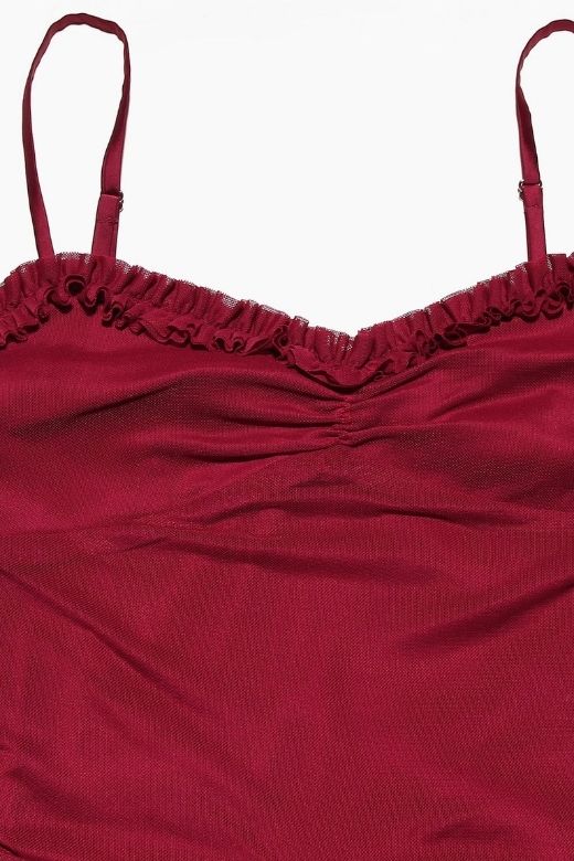 Woman wearing a figure flattering Noah Bodycon Wrap Midi Dress- Red Wine BODYCON COLLECTION