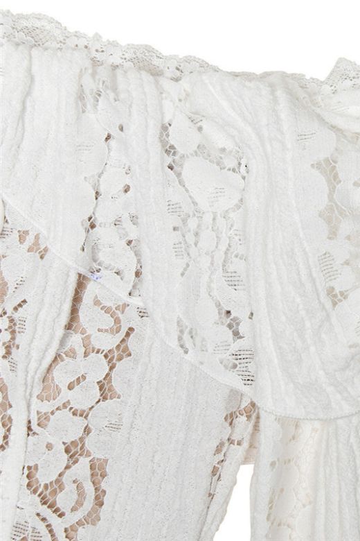 Woman wearing a figure flattering Rose Long Sleeve Bodycon Maxi Dress - Pearl White BODYCON COLLECTION