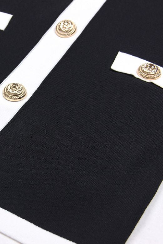 Woman wearing a figure flattering Rosie Bodycon Dress - Classic Black BODYCON COLLECTION