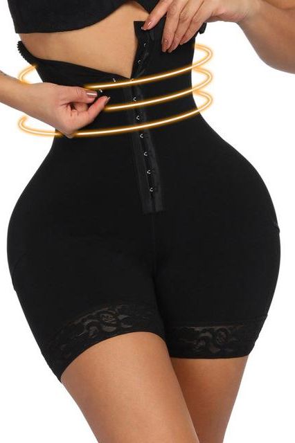 Woman wearing a figure flattering Sculpting Corset Bodysuit Shapewear - Mid Thigh Bodycon Collection