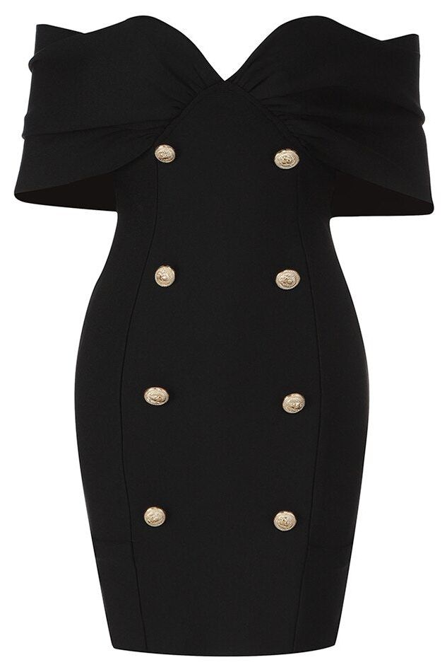 Woman wearing a figure flattering Tanya Bandage Mini Dress - Classic Black BODYCON COLLECTION