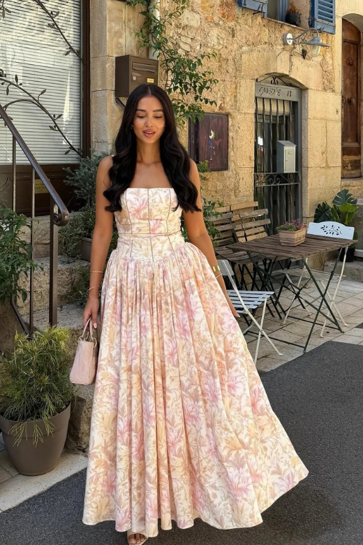 Woman wearing a figure flattering Tasmin Midi Dress - White Pearl BODYCON COLLECTION