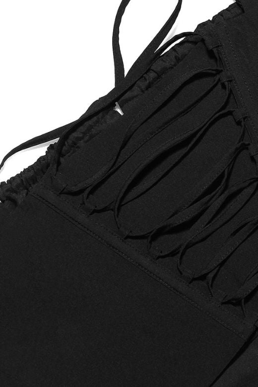 Woman wearing a figure flattering Taylor Corset Crop Top - Classic Black BODYCON COLLECTION