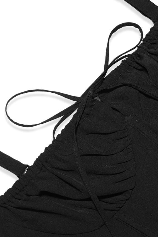 Woman wearing a figure flattering Taylor Corset Crop Top - Classic Black BODYCON COLLECTION