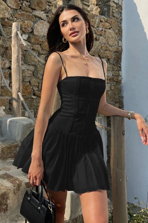 Woman wearing a figure flattering Vivien Bodycon Mini Dress - Pearl White BODYCON COLLECTION