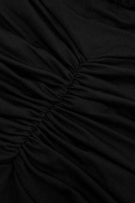 Woman wearing a figure flattering  Bella Bodycon Wrap Maxi Dress - Classic Black BODYCON COLLECTION Pty Ltd