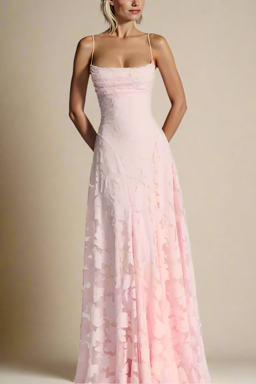 Woman wearing a figure flattering  Ivy Bodycon Maxi Dress - Dusty Pink BODYCON COLLECTION