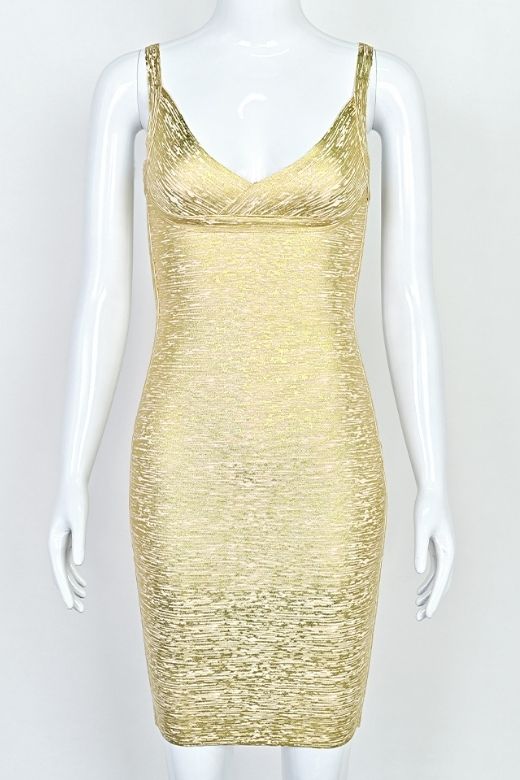 Elegant gold bandage party dress perfect for dancing all night