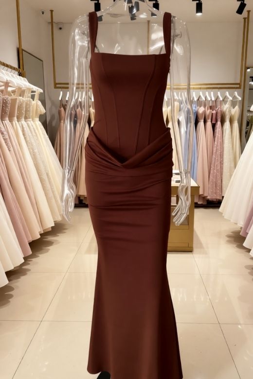 Woman wearing a figure flattering  Nova Bodycon Wrap Maxi Dress - Coffee Brown BODYCON COLLECTION Pty Ltd