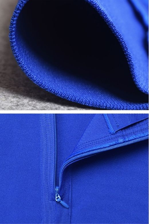 Woman wearing a figure flattering  Pia Bandage Dress - Royal Blue BODYCON COLLECTION