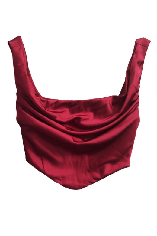 Woman wearing a figure flattering  Sabrina Wrap Top and Maxi Skirt Outfit Set - Lipstick Red BODYCON COLLECTION