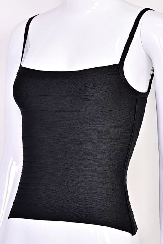 Woman wearing a figure flattering  Scarlett Bandage Tank Top - White Pearl BODYCON COLLECTION Pty Ltd