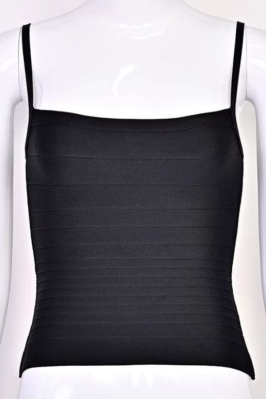 Woman wearing a figure flattering  Scarlett Bandage Tank Top - White Pearl BODYCON COLLECTION Pty Ltd