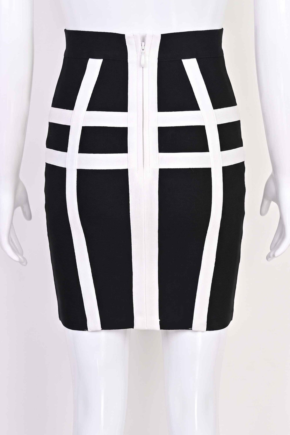 Woman wearing a figure flattering  Suki High Waist Bandage Mini Skirt - Classic Black BODYCON COLLECTION Pty Ltd